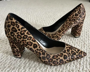 White House Black Market Elisa Calf Hair Heels Size 10 NEW Leopard Print - Picture 1 of 8