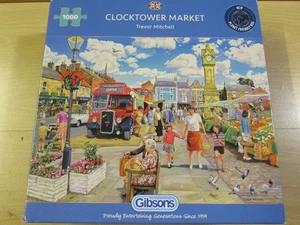 Rompecabezas de 1000 piezas excelente y completo Gibsons CLOCKTOWER MARKET T. Mitchell - Imagen 1 de 6