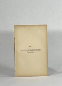 Stephen Beauregard Weeks / Church and State in North Carolina from Johns Hopkins - Picture 1 of 4