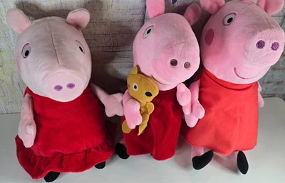 Lote de 3 Juguetes de Peluche Peppa Pig - Silbido Interactivo, Oso de Peluche y Muñeca Clásica Foto 1 de 4