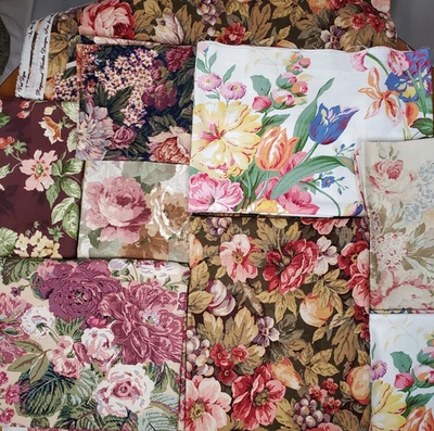 Vintage Floral Upholstery Lot 9 Pieces Ralph Lauren 4 Pounds 7 Ounces - Image 1 of 4