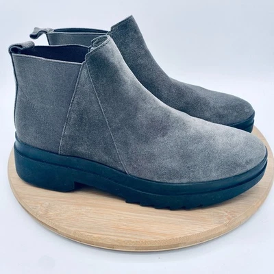 Eileen Fisher Zapatos Mujer 9.5 Gris Gamuza Finn Chelsea Botas Plataforma Foto 1 de 4