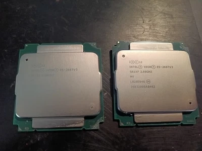2 x Intel Xeon E5-2697 V3 CPU 14 core, 28 thread, 2.6GHz socket FCLGA2011 - Image 1 of 2