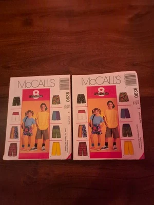 McCall's 9290 Easy Children's Unisex Shorts & Back Pack SZ: XSML - XLRG UC FF - Image 1 of 4