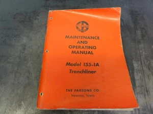 The Parsons Co Model 155-1A Trenchliner Maintenance and Operating Manual - Picture 1 of 8