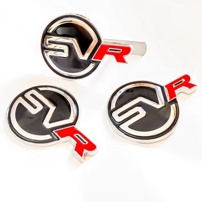 3 PIEZAS Cromo Negro 3D SVR Rejilla Frontal Emblema e Insignia Lateral Metal Calcomanía Deportiva Foto 1 de 2