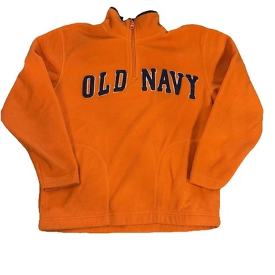 Old Navy Boys Fleece 1/4 Zip Pullover Sweater Size medium 8 Orange Warm Cozy  - Image 1 of 4