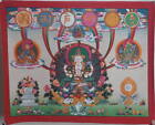 4 Hands Kuanyin Thangka Tibet Buddhist Hand Paint Prayer Auspicious