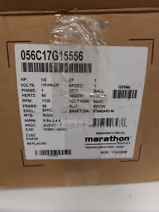 MARATHON MOTORS 056C17G15556 Motor,1/2 HP,1725 rpm,56,115/208-230V - Picture 1 of 5