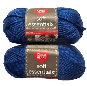 NEW Red Heart Soft Essentials yarn DISCONTINUED ROYAL BLUE QTY 2 131 yds. - Picture 1 of 1
