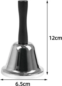 Silver Metal Tea Hand Bell Hand Held Loud Call Service Bell Alarm Restaurant New - Picture 1 of 3