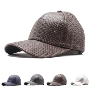 Einstellbare Strapback Kappe aus Kunstleder mit Krokodil Print für Herren - Bild 1 von 15