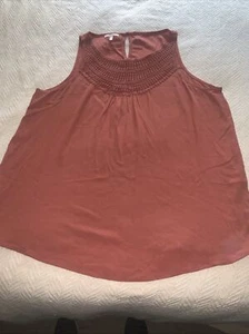 Maurices Womens Sleeveless Crochet Tank Top Size L Terracotta - Picture 1 of 5