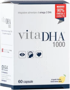 Vitadha 1000 Omega 3 IFOS 5 Stelle (60 Capsule) - Omega3 per Adulti E Bambini - - Foto 1 di 12