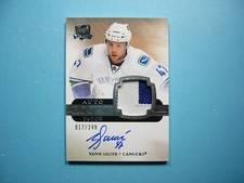 2011/12 UPPER DECK THE CUP PATCH AUTO CARD #148 YANN SAUVE ROOKIE MINT 148/249