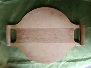 Vintage Round Wooden Cutting Board w/ Handles - Picture 1 of 5