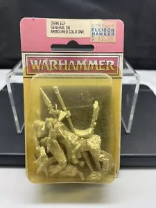 Warhammer - Dark Elf - General on Armoured Cold One - Blister - Metal OOP - Picture 1 of 1