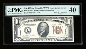 DBR 1934-A $10 FRN Hawaii LA Block Fr. 2303 PMG XF-40 Serial L70903656A - Picture 1 of 2