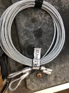 3mm CABLE ASSY PAIR FOR Upto 2.4m Rear Mount Spring SECTIONAL GARAGE DOOR - Picture 1 of 1