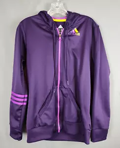 Chaqueta Adidas Para Mujer Talla Mediana M Cremallera Completa Sudadera Atlética Púrpura - Imagen 1 de 15