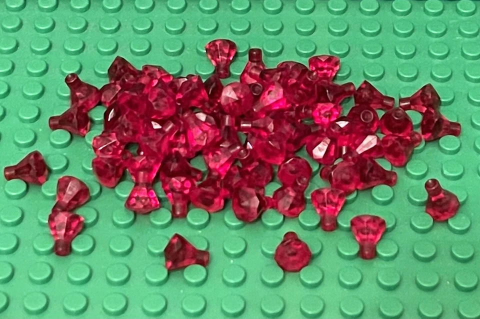 Lego 100 Piezas Ciudad Trans-Roja/Amigos Mini Figuras Roca 1x1 Joya 24 Facetas Foto 1 de 1