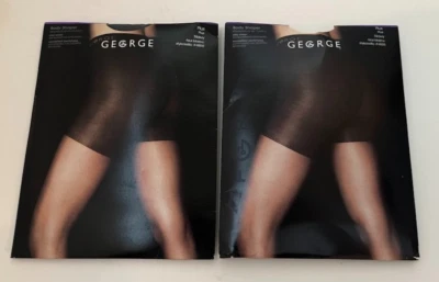 George Body Shaper Silky Sheer Pantyhose Nylons Plus navy 4858 Lot of 2 - Image 1 of 4