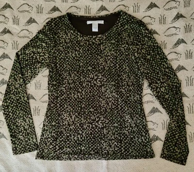 Mujer Geoffrey Beene Deportivo Nylon Marrón Verde Marfil Manga Larga Talla L Nuevo sin Etiquetas Foto 1 de 4