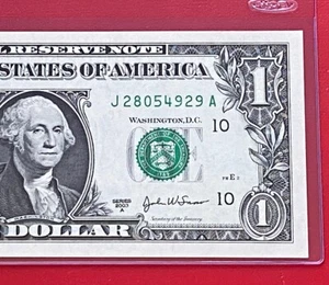 2003A $1 Dollar Bill FRN, ( KANSAS J ) UNCIRCULATED BANKNOTE. - Picture 1 of 3