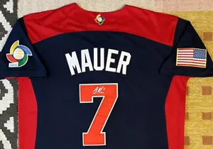 Joe Mauer Signed Autograph 2013 USA WBC Jersey HOF Twins MLB - Picture 1 of 4