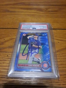 Cade Horton Blue 1st Bowman 004/150 IP Autograph PSA SIGNED Chicago Cubs 🔥🔥🔥 - Picture 1 of 4
