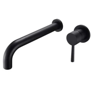 Grifo de bañera de largo alcance de alto flujo de montaje en pared Sumerain S2149DI negro mate - Imagen 1 de 7