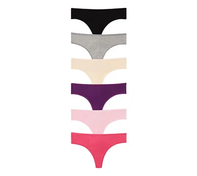 6 Damen Baumwolle Yoga Sport Tangas Höschen Paket G String Unterwäsche Paket Größe XS ~ 3X  - Bild 1 von 4