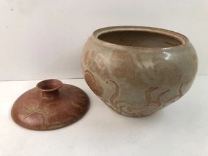 Vintage Ceramic Vase With Lid Signed 87’ - Picture 1 of 12