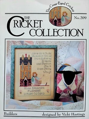 Muestrario de nacimiento punto de cruz 'BUILDERS' The Cricket Collection + lino e hilos Foto 1 de 3