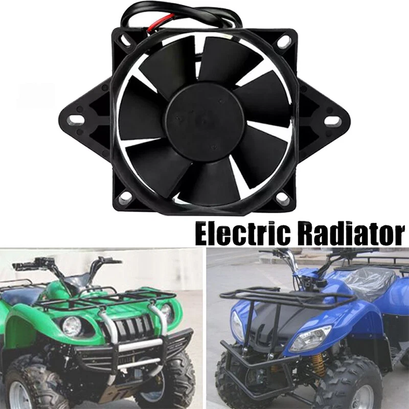 Ventilador radiador rendimiento moto ATV enfriador scooter aspas giratorias negras 12V Foto 1 de 4