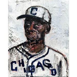 Ted Radcliffe Painting Negro Leagues Acrylic on Canvas Sergio Santos 8x10in - Picture 1 of 1
