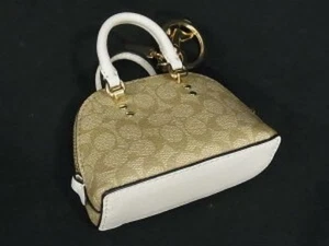 Coach Ca259 Signatur Mini Katie Umhängetasche PVC Schlüsselanhänger Taschenanhänger Beige - Bild 1 von 5