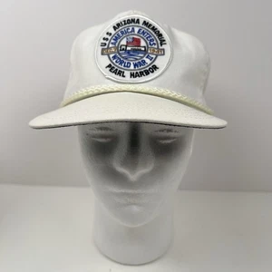 Sombrero Ajustable USS Arizona Memorial Pearl Harbor Blanco EE. UU. Bordado De Colección Nuevo Sin Etiquetas - Imagen 1 de 6