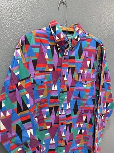 Vintage 90’s Wrangler Aztec Brush Popper Tent Pattern Button Up XL - Bild 1 von 5