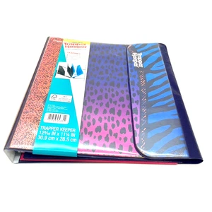Cartera de carpeta estilo retro Trapper Keeper con 2 carpetas - estampado animal neón - Imagen 1 de 13