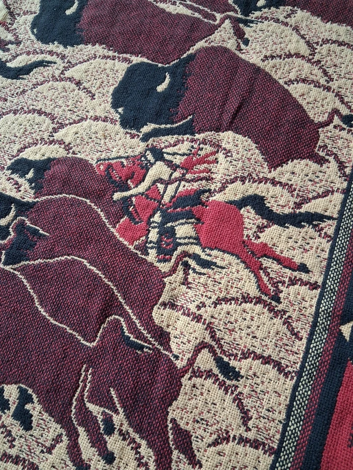 Tapiz manta flecos bisonte búfalo indio nativo americano San Marcos?? Foto 1 de 4