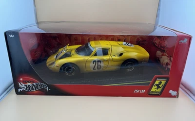100% Hot Wheels Ferrari 250 LM #26 Yellow 1:18 Scale Model 29753 New - Image 1 of 4
