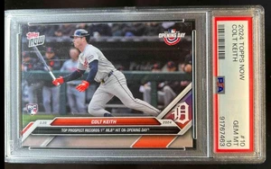 2024 Topps Now Colt Keith RC Rookie #10 Tigers PSA 10 - Picture 1 of 2