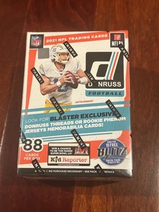 NFL 2021 Panini Donruss Football Trading Card Blaster Box 11 Packs 88 Cards New - Picture 1 of 6