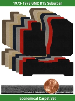 Juego de alfombrillas Velourtex personalizadas para 1973-1978 GMC K15 Suburban (3 piezas) #O1J Foto 1 de 4