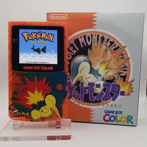 Laminated OLED Screen - Cyndaquil Game Boy Color w/ Case - New Speaker, Recapped - Picture 1 of 9