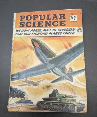 Vintage Popular Science Magazine January 1943 WWII Illustrated Cover Softcover - Image 1 of 4