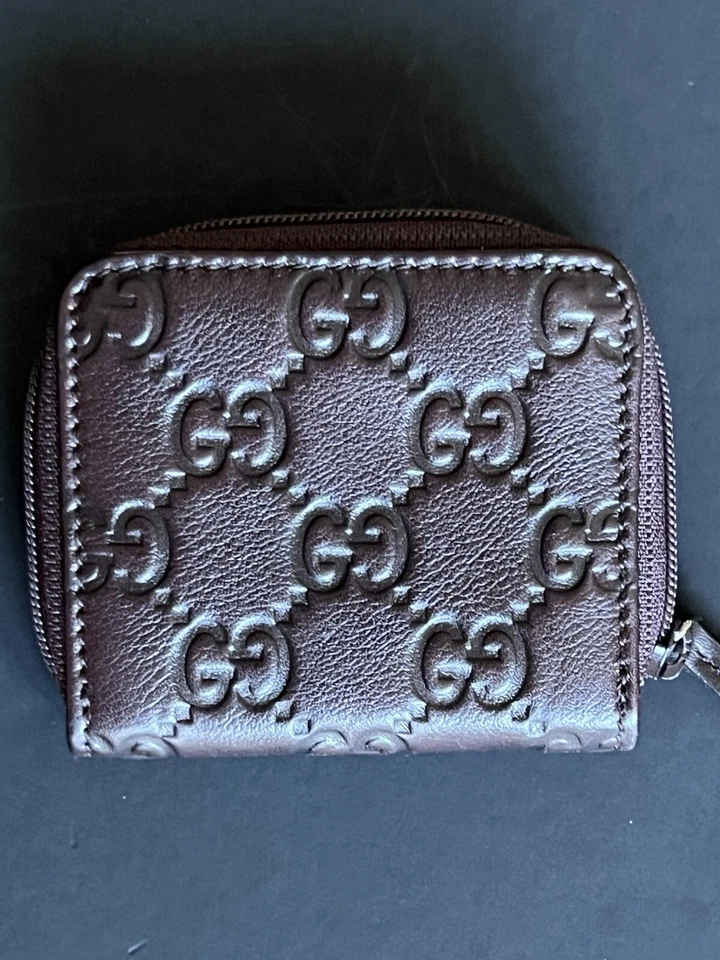 "Monedero marrón vintage.Raro. Gucci hecho en Italia 3"" por 2,5""". Sr. 115 255 2184. Foto 1 de 4