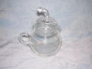 INDIVIDUAL TEA POT w/LID CRYSTAL GLASS w/CUT FLOWER PATTERN - Picture 1 of 2