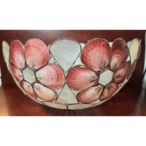 Vintage Capiz Muschel Jakobsmuschel Lampenschirm Tiffany Stil 16" Mid Century Boho MCM Leuchte - Bild 1 von 11